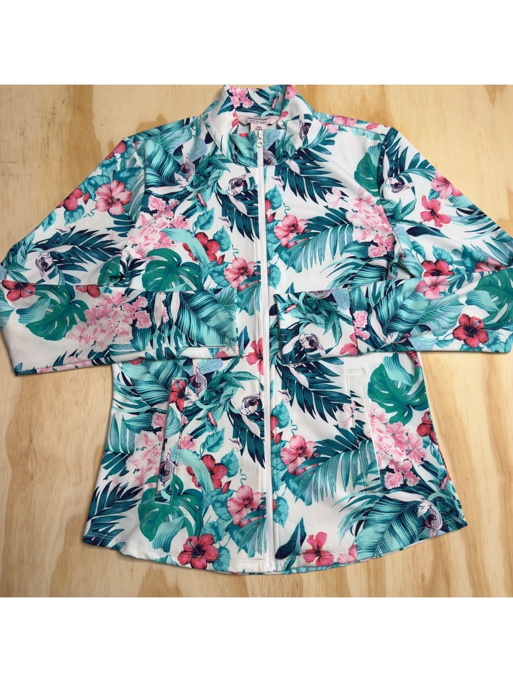 Tommy Bahama Golf & Tennis Jacket Women's M Tropical Floral Full Zip